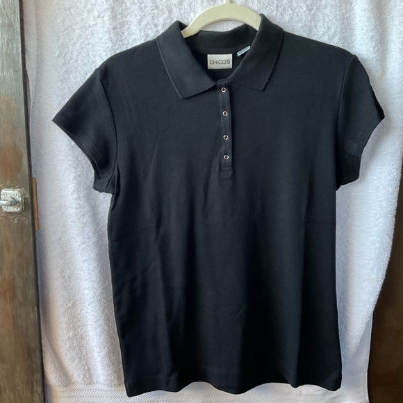 Chico’s Apparel Club Short Sleeve Tee Black; NWT; M/8 - Picture 2 of 12